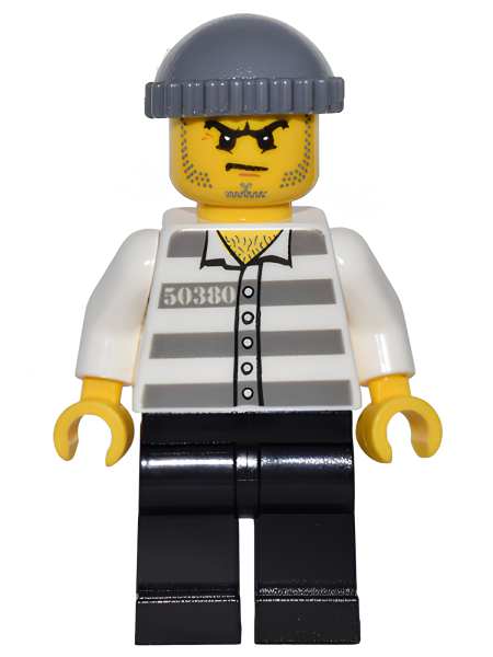 Минифигурка Lego Police - Jail Prisoner 50380 Prison Stripes game009 U